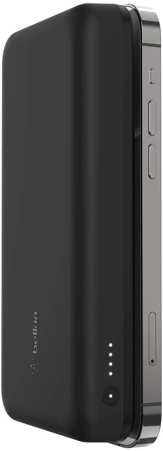 Belkin Magnetic Wireless Power Bank 10K (Portable Charger Compatible with MagSafe for iPhone 12 series, 7.5W Wireless Charging and 18W USB C PD in/out port, USB-C to USB-C Cable Included) – Black