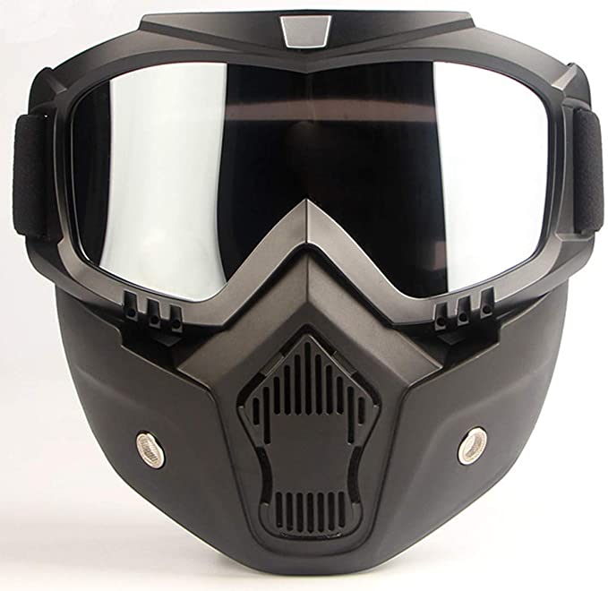 CHAMER Motorcycle Goggles Mask Motocross Glasses Helmet Fog-Proof Windproof UV400 Protection Vintage Harley Motorbike Riding Sunglasses for Kid&Adult CS Paintball