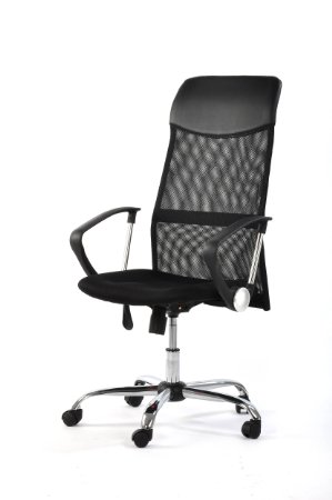 FurnitureR High-Back Mesh Ergonomic Office Computer Desk Executive Chair Black