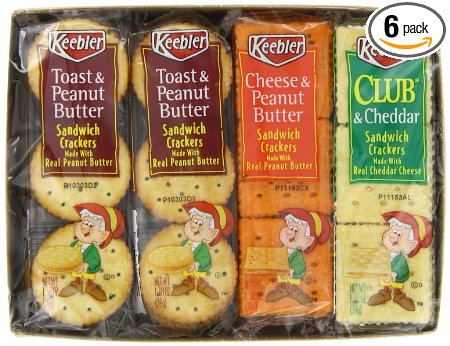 Keebler Sandwich Crackers Variety Pack,  8 - 1.38-Ounce Packages (Pack of 6)
