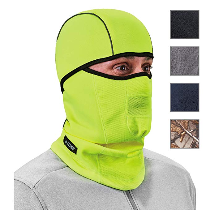 Ergodyne N-Ferno 6823 Winter Ski Mask Balaclava, Wind-Resistant Face Mask, Thermal Fleece, Hi Vis