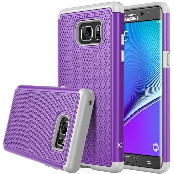 Galaxy Note 7 case, Kaptron Galaxy Note 7 - Double Tone Dual Layer Hybrid Defender Case for Samsung Galaxy Note 7 (Purple   Grey)