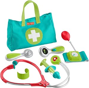 Fisher-Price Preschool Pretend Play Medical Kit 7-Piece Doctor Bag Dress Up Toys for Kids Ages 3  Years