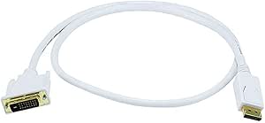 Monoprice 3ft 28AWG DisplayPort to DVI Cable - White