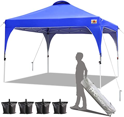 ABCCANOPY Patio 3x3 Potable Gazebo Fully Waterproof Heavy Duty Pop Up Compact Gazebo (Blue)