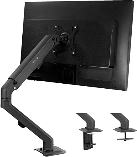 VIVO Articulating Single 17 to 27 inch Screen Mechanical Spring Arm Mount, Clamp-on Desk Stand, Fits 1 Monitor with Max VESA 100x100, Black, STAND-V100S