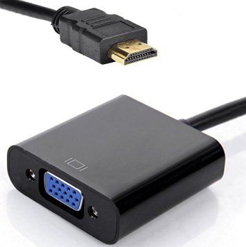 HDMI to VGA Converter with Audio, Amsam Gold-Plated HDMI to VGA Adapter for PC/Laptop/DVD and Other HDMI Input Devices
