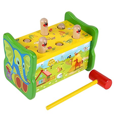 Lewo Deluxe Wooden Pounding Bench Toys Game Kids