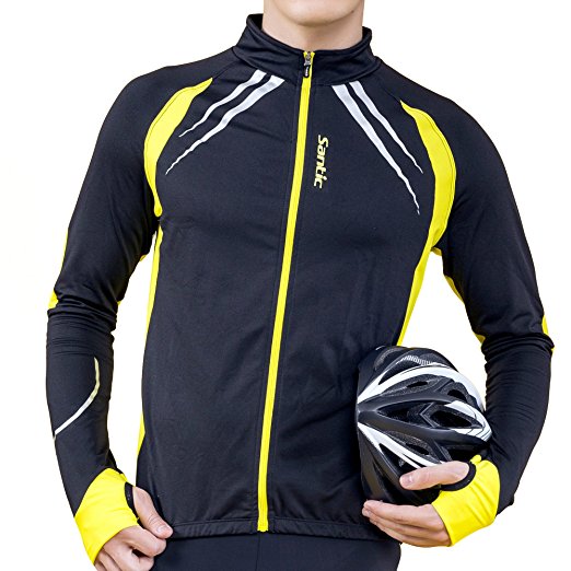 SANTIC Cycling Fleece Thermal Long Jersey Winter Jacket