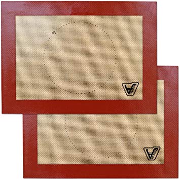 Silicone Baking Mat for Toaster Oven - Set of 2 mats (Size 7 7/8" x 10 13/16") - Non Stick Silicon Liners for Sheets, Trays & Pans - Pizza/Hot Dog/Sandwich/Cookie Making - Professional Grade