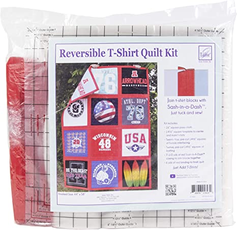 Reversible T-Shirt Quilt Kit - Red Sashing