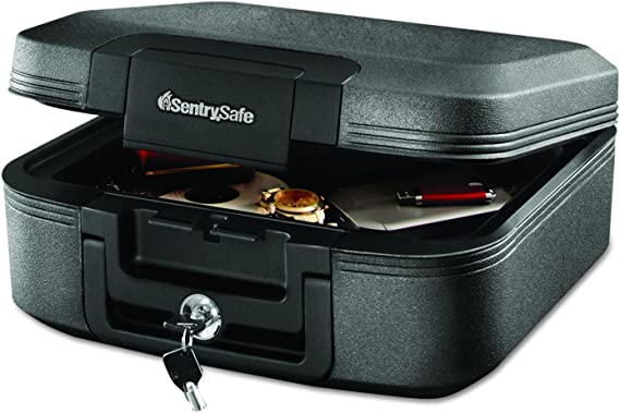 Sentry Safe CFW20201 Waterproof Fire-Resistant Medium Tubular Lock Chest, .28 cu. ft, 15 1/2 x 14 3/8 x 6 5/8-Inches, Charcoal Gray