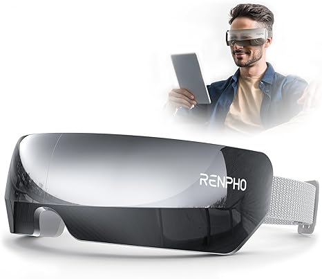 RENPHO Eyeris View - Upgraded Extended Eye Massager for Migraines, 5 Modes with Vision Window, Soothing Eye Care to Relax Eyes, Heated Temple Massager to Reduce Dry Eyes, Eye Strain, Christmas Gifts