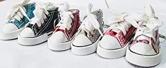 Favorict - 12 Pack Canvas Mini Sneaker Shoe Keychain Keyring