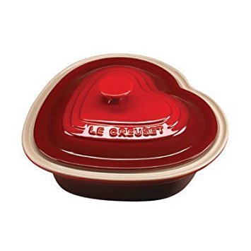 Le Creuset Stoneware Heart Casserole with Lid, 26 cm - Cerise