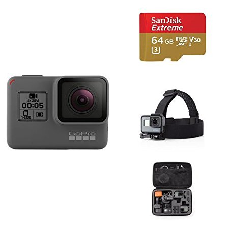 GoPro HERO5 Black w/ Memory Card, Head Strap and Carrying Case