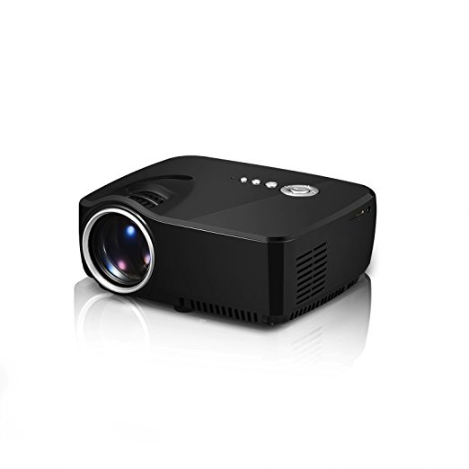 Simplebeam GP70 LED Projector 1200 lumens 800480 Multimedia Beamer Mini Portable 1080p Video Game Projectors ( Black)