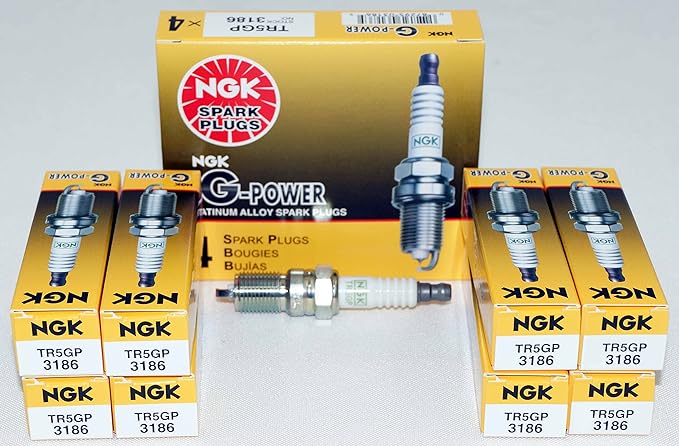 8x NGK G-Power Platinum Spark Plug Stock 3186 Platinum Tip Trapezoid .040" TR5GP