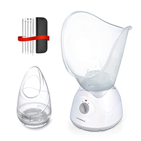 Hangsun Facial Steamer FS60 3-in-1 Nano Ionic Spa for Face Deep Cleaning, Mouth Nose Attachment for Treatment of Colds and Congestion, Compatible with Aroma Oils, Adjustable Steam Output