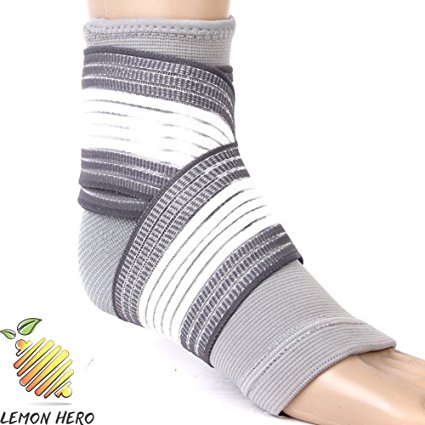 Foot Compression Sock by Lemon Hero. Targeted Relief from Foot Pain Combines General Compression Sleeve With An Elastic Wrap - Effective Relief for Plantar Fasciitis, Swollen Feet, Arch, Ankle Support