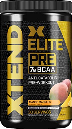 Scivation Xtend Elite Pre Bcaa Powder Anti-catabolic Pre Workout Drink Branched Chain Amino Acids Bcaas, Mango Madness, 30 Servings