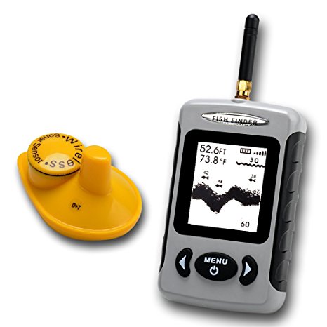 Lucky FFW718 Portable Wireless Fish Finder Alarm 40M/120FT Sonar Depth Ocean River Lake Fishing