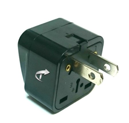 Tmvel Universal UKEU AU to US Adapter Travel Power Adapter - Black