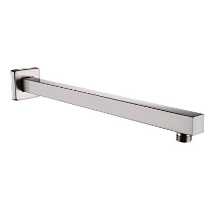 KES Bathroom Replacement 16-Inch Shower Arm with Flange SQUARE, Brushed Nickel, PSA4-2