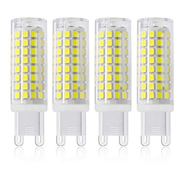 New G9 LED Light Bulb, 7W Equivalent 75W Halogen Bulb,Dimmable G9 Bi-Pin Base AC 120V 730lm 360 Beam Angle for Ceiling Fans,Chandeliers,Track Lighting(Pack of 4) (Daylight White)