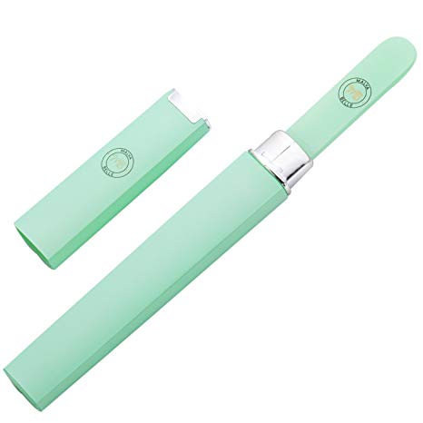 Best Crystal Glass Nail File – Perfect for Women & Girls - Long Lasting Double Sided Tempered Glass – Professional Salon Manicure/Pedicure Filing Tool for Natural Nails - with Case - Pastel Green 2mm