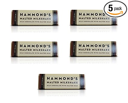Hammonds Gourmet Milk Chocolate Bar - Malted Milkshake (5 pack) (2.25 oz each) - Kosher