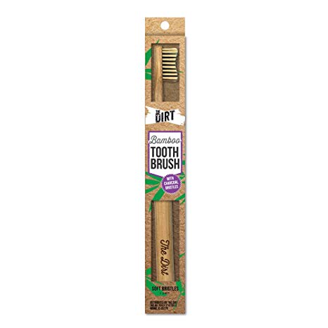 The Dirt All Natural Toothbrush Eco Friendly Bamboo - Charcoal Infused Bristles