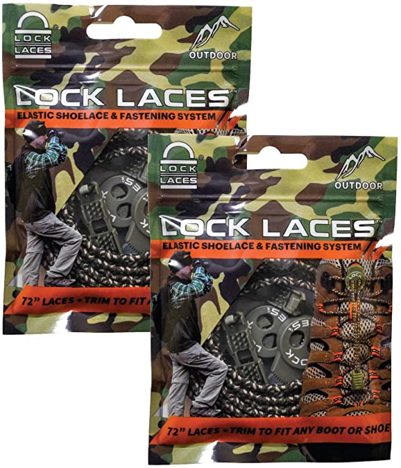 LOCK LACES for Boots (2 Pair) Premium Heavy Duty Elastic No Tie Boot Laces for Boots and Shoes