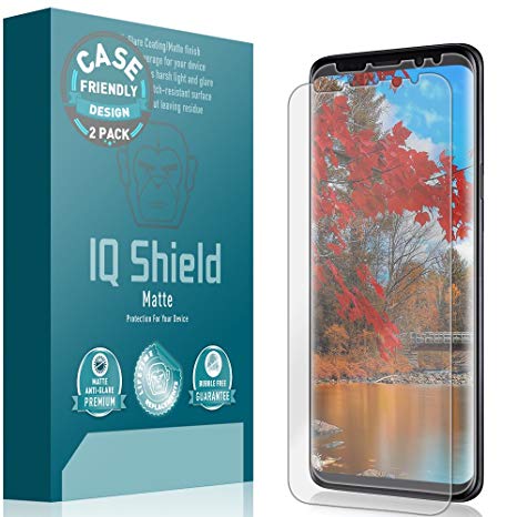 Galaxy S9 Screen Protector [2-Pack], IQ Shield Matte [Case-Friendly] Anti-Glare Screen Protector for Galaxy S9 Bubble-Free Film