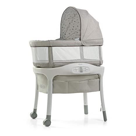 Graco Sense2Snooze Bassinet with Cry Detection Technology | Baby Bassinet Detects and Responds to Baby's Cries to Help Soothe Back to Sleep, Roma