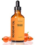 4oz Organic Rosehip Oil - BIG 4 OUNCE - 100 Pure and Certified Organic Cold Pressed - SEE RESULTS OR YOUR MONEY-BACK - Heals Dry Skin Fine Lines Acne Scars Eczema Psoriasis Sun Damage and More