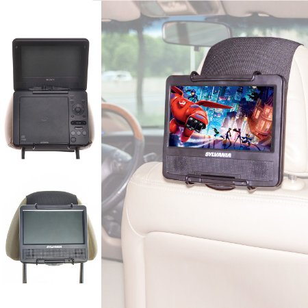 TFY Universal Car Headrest Mount Holder for Portable DVD Player