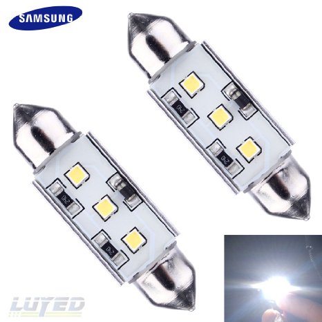 LUYED 2016 Newest! 2 x Super Bright SAMSUNG 2323 3-SMD Canbus 569 578 211-2 212-2 42mm LED Dome light Bulbs White