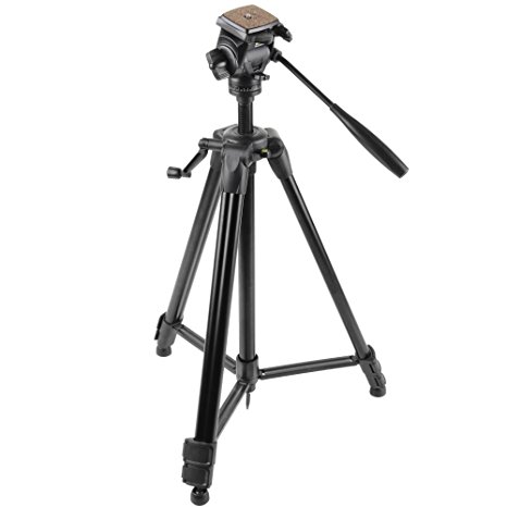 Walimex FW-3970 semi-pro tripod with panhead, 172 cm (incl. carry bag and quick-release plate with cork-covering, max. load-bearing capacity approx. 4 kg)