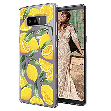 MOSNOVO Galaxy Note 8 Case, Lemon Fruit Pattern Clear Design Printed Transparent Plastic Back Hard Case with TPU Bumper Protective Case Cover for Samsung Galaxy Note 8