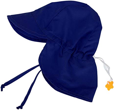 SimpliKids UPF 50  UV Ray Sun Protection Baby Hat w/Neck Flap & Drawstring