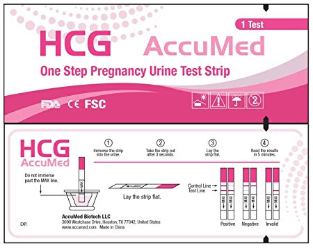 AccuMed Pregnancy (HCG) Test Strips Kit, FDA Approved, 50 count