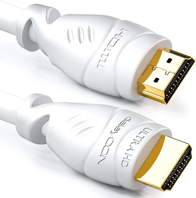 deleyCON 10m (32.81 ft.) HDMI Cable 2.0a/b - High Speed with Ethernet - UHD 2160p 4K@60Hz 4:2:0 HDCP 2.2 ARC CEC Ethernet 18Gbps 3D Full HD 1080p Dolby - White