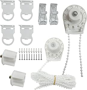 2 Set Roller Shade Accessory Set, Roller Blinds Connector Shades Clutch for 1.1"(28mm) Tube Fitting Parts Repair Kit Complete with Child Safty P-Clips and Transparent Handle