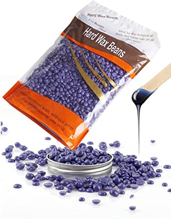 HailiCare 300g Lavender Depilatory Wax Beads Solid Hard Beans Hot Film Waxing Beads for Body Bikini Hair Removal (Stripless)