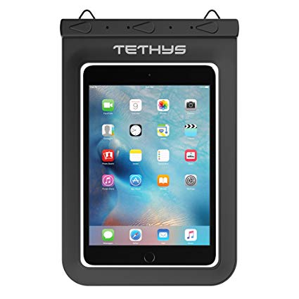 Universal Waterproof Case, TETHYS Waterproof Dry Bag for iPad Mini Retina, Mini 3, 4, Nexus 7(FHD), Galaxy Tab 2 3 4 5 And other Table up to 8.8 inches - Black