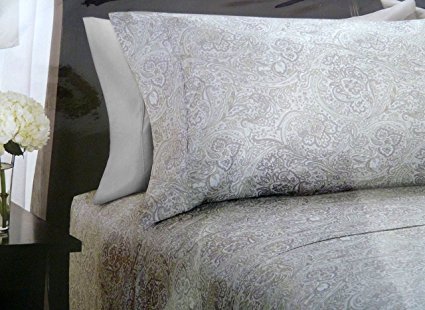 Tranquil Nights Luxury Weight Bedding 6 Piece Sheet Set Queen Paisley