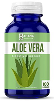 Ahana Nutrition Aloe Vera Capsules 450mg, Pure All Natural Extract Pills - Support Blood Sugar Levels, Aid Digestion & Serves As An Anti-Inflammatory