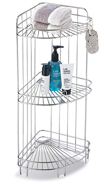 Organize It All 3-Tier Standing Shower Storage Caddy, Rust-Resistant, Chrome