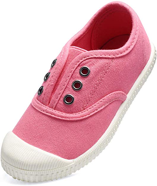 Toddler Shoes Girls/Boys Canvas Sneakers Kids Slip-on Gym Tennis Shoes Comfortable Running Shoes Outdoor/Indoor for Children (Toddlers/Little Kids/Big Kids)